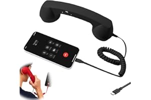 Retro Phone Handset, 2026 New Retro Phone Handset for iPhone, Type-C Retro Telephone Wired Handsets Style Landline Handle Rec