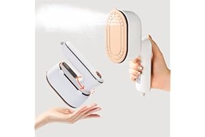 BYMECOST Mini Travel Steamer Iron, Portable Handheld Steam Iron for Clothes with 5s Fast Heat-up, 180° Rotatable Travel Garment Steamer for Home College Micro Ironing Machine for Dry and Wet (White)