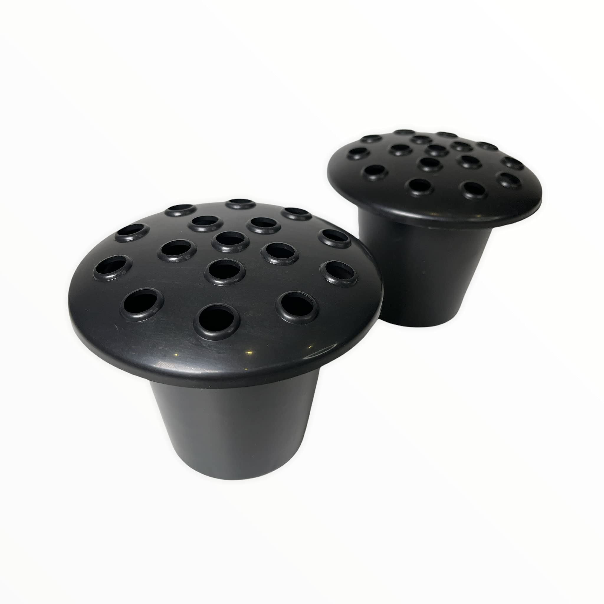 Durable Plastic Flower Pots for Grave Decorations - Black Memorial Containers for Floral Tributes - Pack of 2 - Honoring Loved Ones