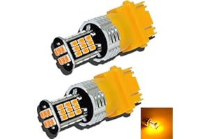 Alla Lighting Super Bright 3156 3157 LED Turn Signal Lights Bulbs, Amber Yellow 2000 Lumens T25 Wedge 3457 4157 3157 NAK 3020 30-SMD Blinker Lamps Replacement for Auto Cars Trucks