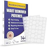 WABRINY Maximum Strength Wart Remover Patches, Fast & Easy Operate Hydrocolloid Waterproof Invisible Sticker, Skin Care Removal Patches for All Skin Types, 144pcs-G3
