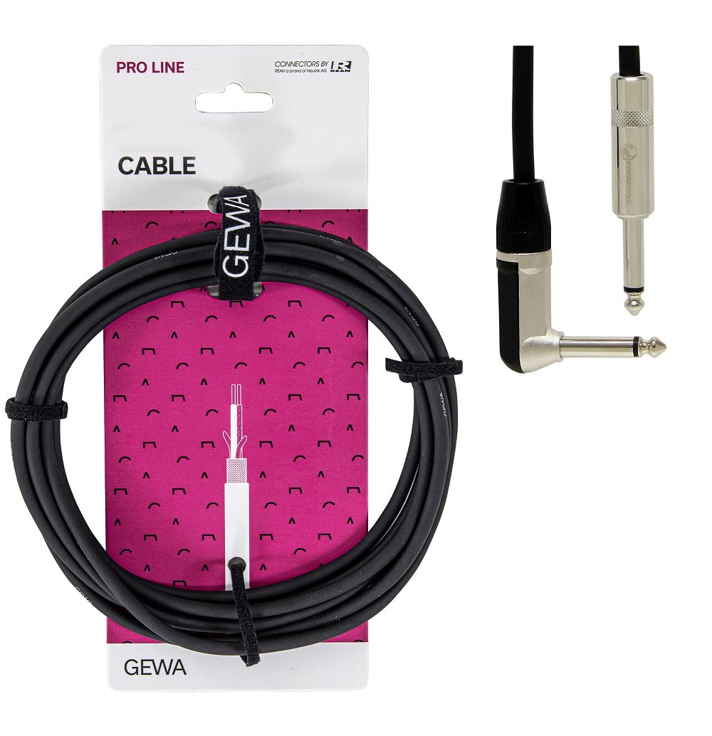 GEWA Instrument cable Mono Pro Line 9m, black, 6.3 mm mono jack - 6.3 mm angle jack mono, 190530
