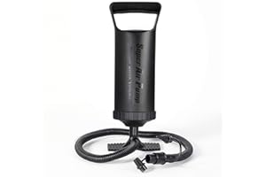 QDH Hand Pump - Double Quick Air Pump for Inflatable, Hand Held Air Pump Rapid Inflation Portable Manual Air Pump with 3 Nozzle for Outdoor, Swimming Ring, Mattress, Pool Floats, Inflatable Toys