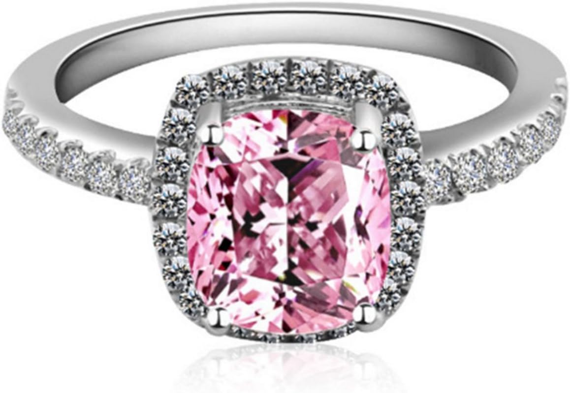 Fashion Women Jewelry Statement Ring 925 Silver Wedding Jewelry Gemstone Ring Gift, women's rings (Size 8)