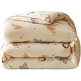 Doimier 2PCS Toddler Bedding Set, Ultra Soft Marshmallow Fluffy Comforter Bed Sets for Kids Boys Girls Infant, Cute Microfiber Lightweight Machine Washable All Seasons Bedroom (Wildlife Park)