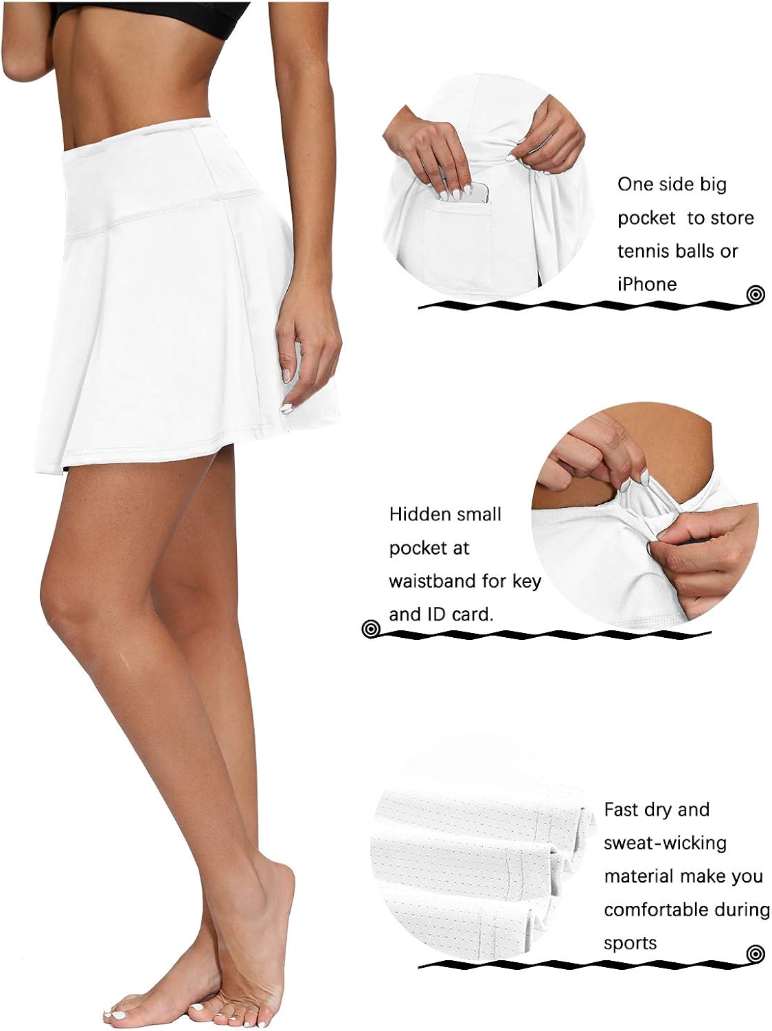 Blevonh Women's Tennis Skort Active Pleated Skirts with Pocket for Running Golf at  Women’s Clothing store