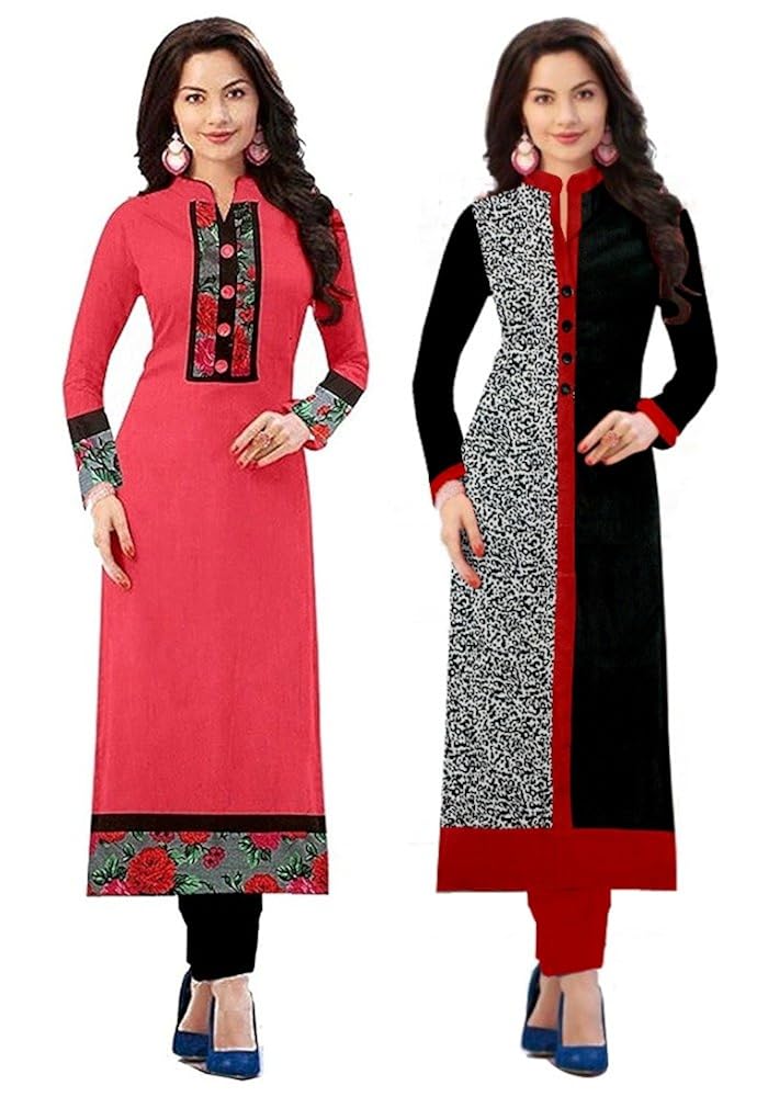 pramukh fashion women's semi-stitched cotton kurti(1002.1017. a_multicolour_46)