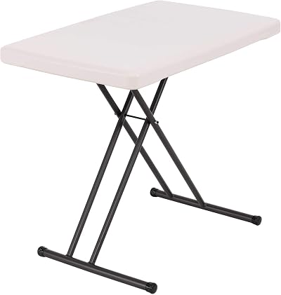 LIFETIME 30-Inch Adjustable Height Personal Table Almond