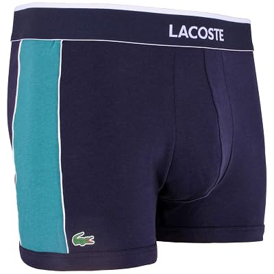 Lacoste Men&amp;#39;s Colours Boxer Brief With Contrasting Waistband NavyBayberry Size Medium RAMC111702M
