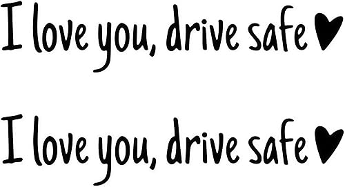 I Iove You Drive Safe Mirror Sticker, 2PCS Decal Stickers Romantic Thoughtful Mirror Stickers Practical Decals