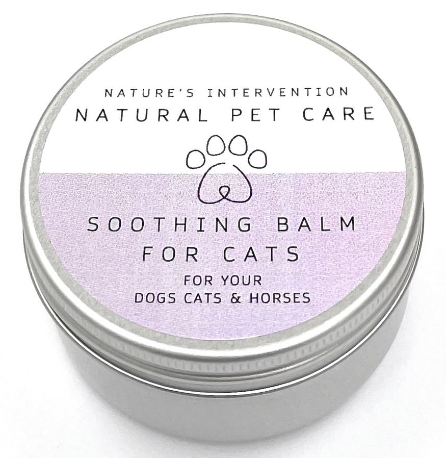 NATURE'S INTERVENTION 100% Natural Soothing Balm for Cats – 50ml – Essential Oil-Free – Beeswax, Shea & Chamomile – Gentle Paw & Skin Butter – Lick-Safe & Non-Toxic – Recyclable Aluminium Jar