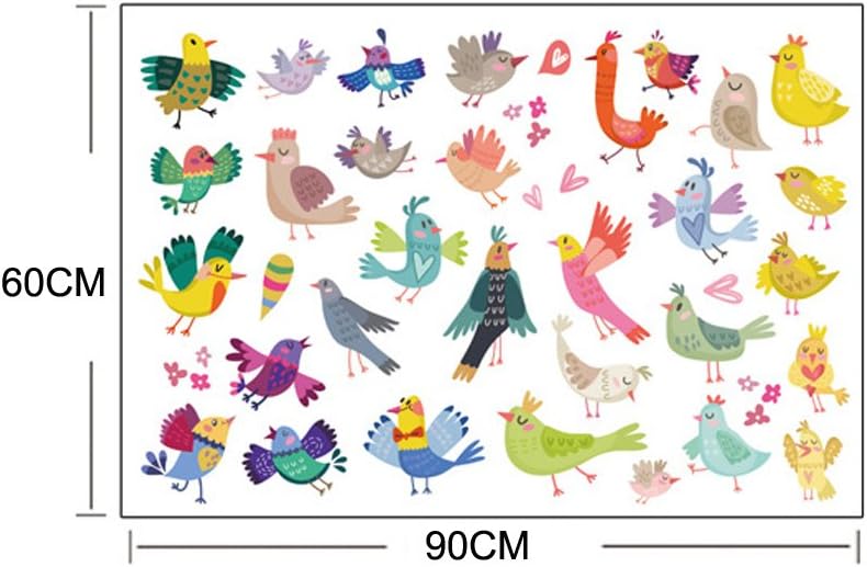 Bright Color Happy Birds Parrots Vinyl Wall Sticker Mural Art Decal for Home Nursery Room Bedroom Decor - Image 5