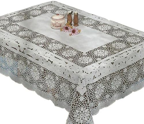 RJ Quality Product Design Crochet Tablecloth, Off White