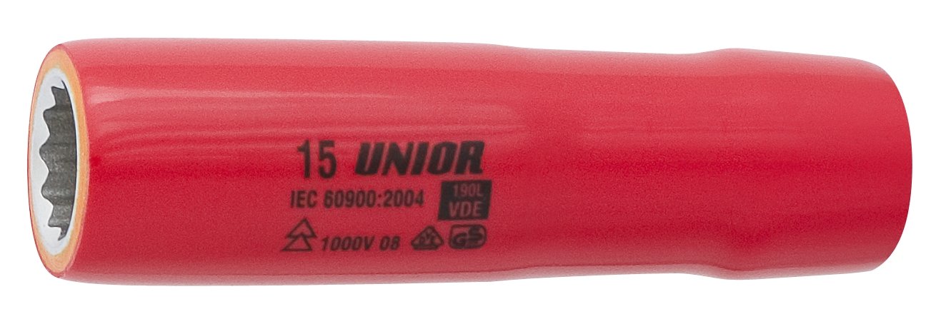 Unior 190/2LVDEDP 1/2-Inch Socket Wrench Long, Fully Insulated, 24 mm