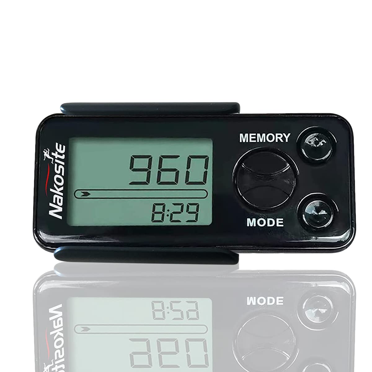 NAKOSITE PEDI2433-NVB Best 3D Pedometer Step Counter Fitness Tracker for walking with Smart Clip on Strap Watch Time Distance Calorie Counter Sport for Women Men Kids and Seniors. No Bluetooth or App