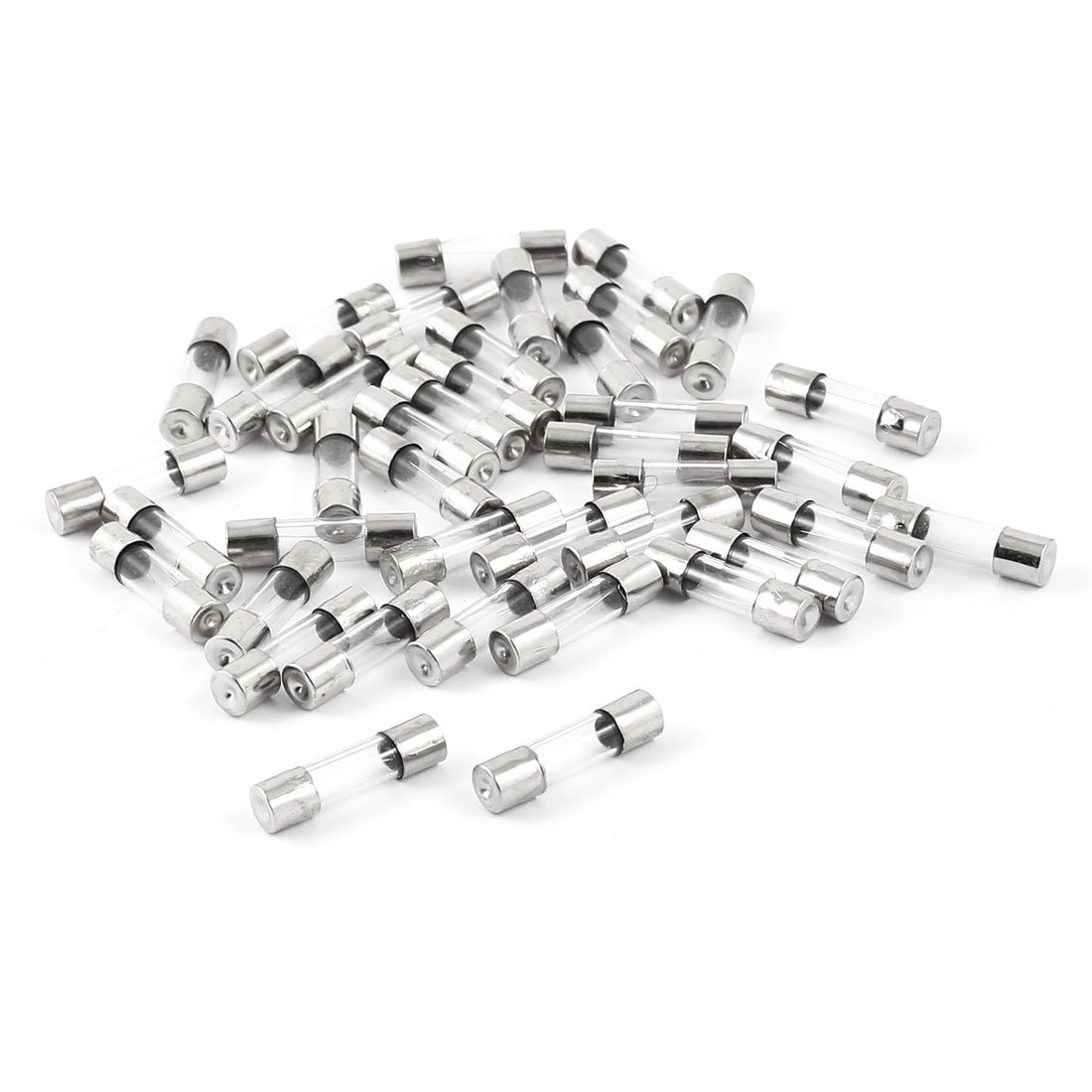 sourcingmap 40pcs 5x20mm Fast Acting Type Glass Tube Fuses 0.5Amp AC 250V