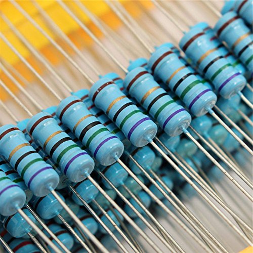 WiMas 1 ohm-1M ohm 1W 100 Value Metal Film Resistor Resistance Assorted Kit 1000Pcs