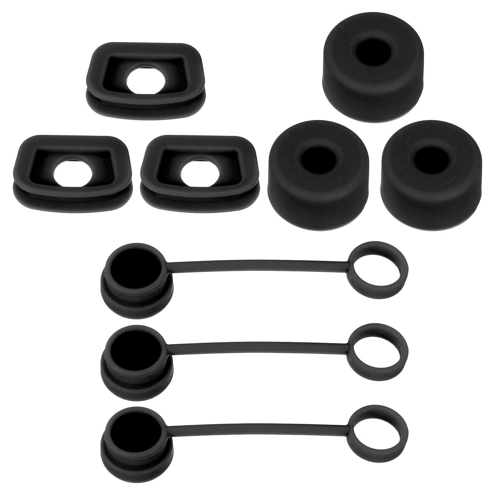 PATIKIL Silicone Spill Stopper for Straw Cup 2.0 40oz/ 30oz, Set of 9 Tumbler Accessories Including 3 Straw Cover Cap, 3 Square Spill Stopper and 3 Round Leak Stopper, Black