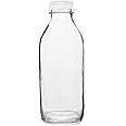 Fox Run Glass Classic Milk Bottle With Lid, 32 oz or 1 Quart Capacity
