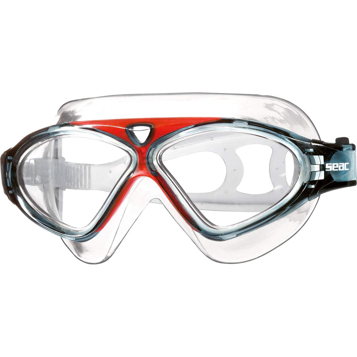 SEAC Vision HD, Unisex swimming goggles for pool and in sea, red
