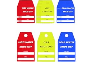 HODMOPLI 30 Pack Shut Off Valve Tags Gas Shut Off Cold Water Shut Off Hot Water Shut Off Safety Labels Plastic Valve Identifier Tag Plumbing Identification Pipe Tags for Home Business Basement Furnace Plumbing