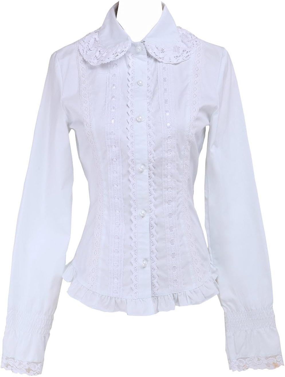 white cotton ruffle shirt