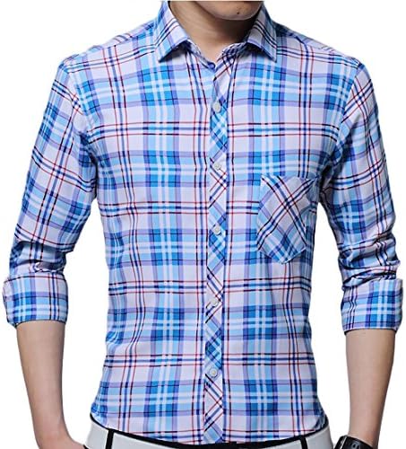 Generic Mens Regular Fit Essential Check Long Sleeve Shirt 1 M