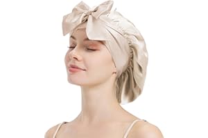 LumeSilk Mulberry Silk Bonnet for Women Sleeping, Double-Layered Hair Bonnet for Hair Care, Sleep Cap Hair Wrap with Tie Band