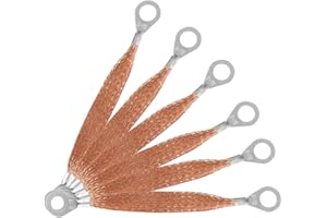 GLEAVI Universal Grounding Strap 6pcs Copper Vehicle Grounding Cable with Ring Terminals for Car Engine