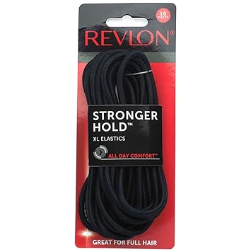 Amazon Com Revlon Extra Long Black Hair Elastics 16 Count Beauty