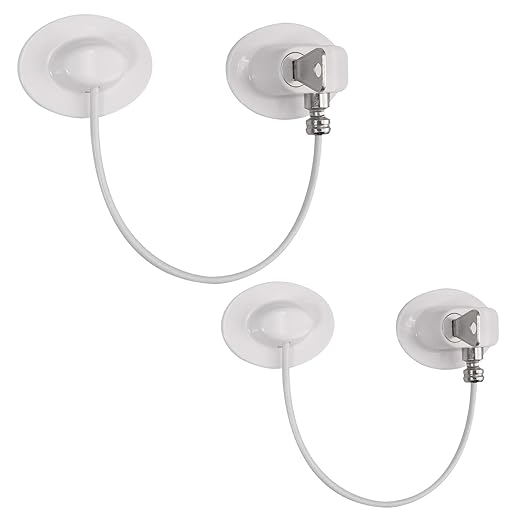 2 Pcs Cerradura de Nevera Seguridad de Armario para niños Cable ...