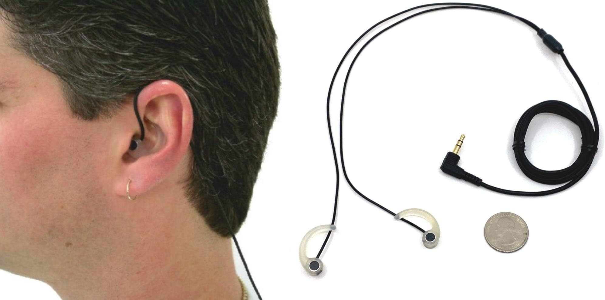 Low Noise in-Ear Binaural Microphones with high Sensitivity omnidirectional mic Elements, windscreens and Premium Shielded Cable