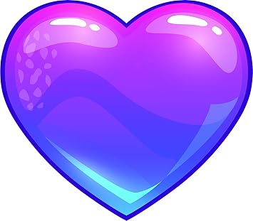 Amazon Com Cute Pretty Glass Heart Cartoon Icon Vinyl Sticker 4 Wide Pink Blue Ombre Automotive
