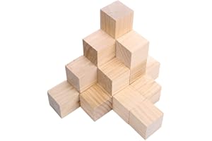 Supla 20pcs 2 inch Wooden Cubes Unfinished Wood Blocks for Wood Crafts, Wooden Cubes, Wood Blocks, Great for Baby Showers (20pcs)