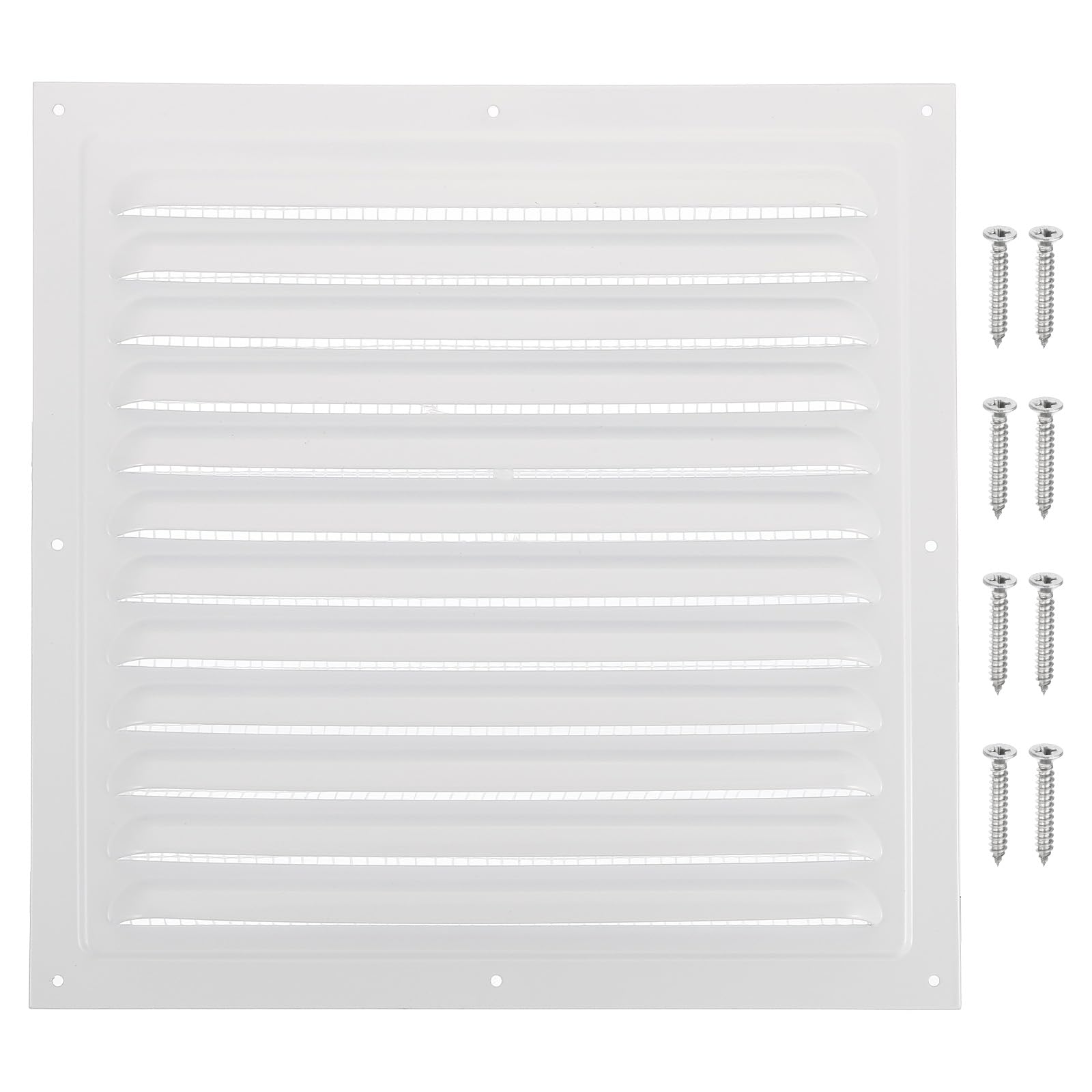 PATIKIL 10"x10" Aluminum Gable Vent, Exterior Wall Outlet Vent Cover HVAC Air Grille Louvered Screen Mesh for Kitchen Bathroom Ventilation