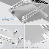 BoYata Laptop Stand Ergonomic Aluminum Height Adjustable 10-17 inch Silver view 6