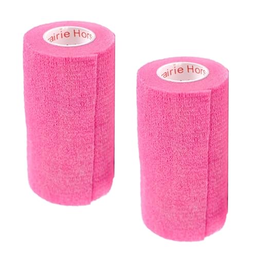 Vet Wrap Tape (Neon Pink) (2 Pack) (3 Inch x 15 feet) Self