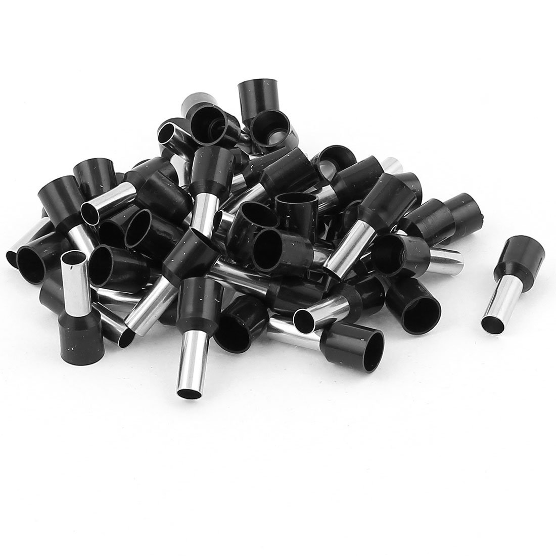 sourcing map 50 Pcs 10mm2 Crimp Terminal Bootlace Ferrule Connector Black
