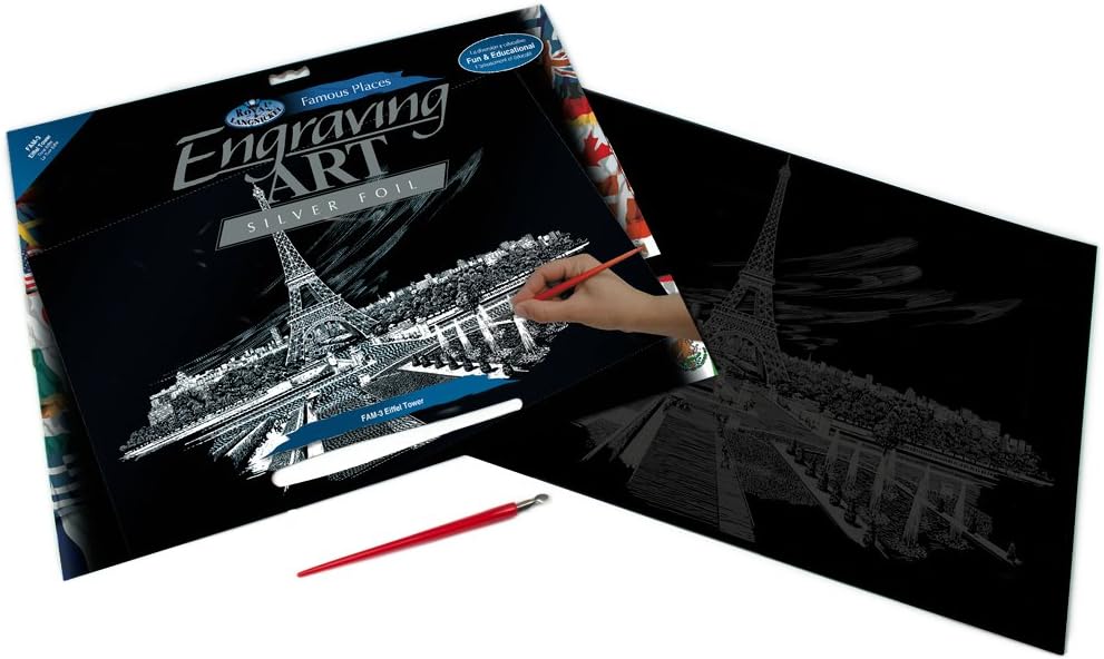 Royal & Langnickel Silver Engraving Art A3 Size Eiffel Tower Designed Painting Set, standart