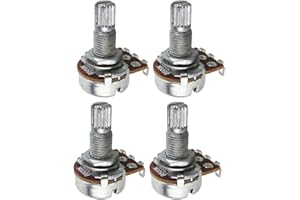 FLEOR 4pcs Small Size Guitar Pots 18mm Split Shaft B500K Potentiometers Linear Taper