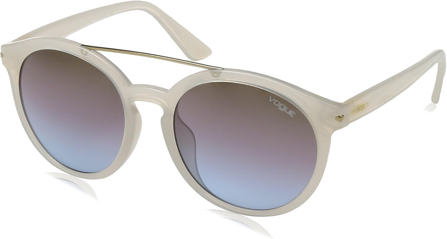 VOGUE Women's VO5133SF Round Sunglasses, Opal Ice/Azure
