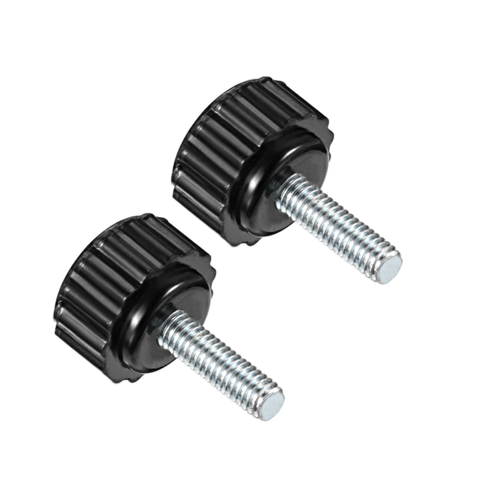 CoCud Knurled Clamping Knobs, M4 x 15mm Male Thread 16mm Head, Thermoset Plastic Thumb Screw Grip Bolt Knobs Black - (Applications: for Lathe Machinery), 2-Pieces