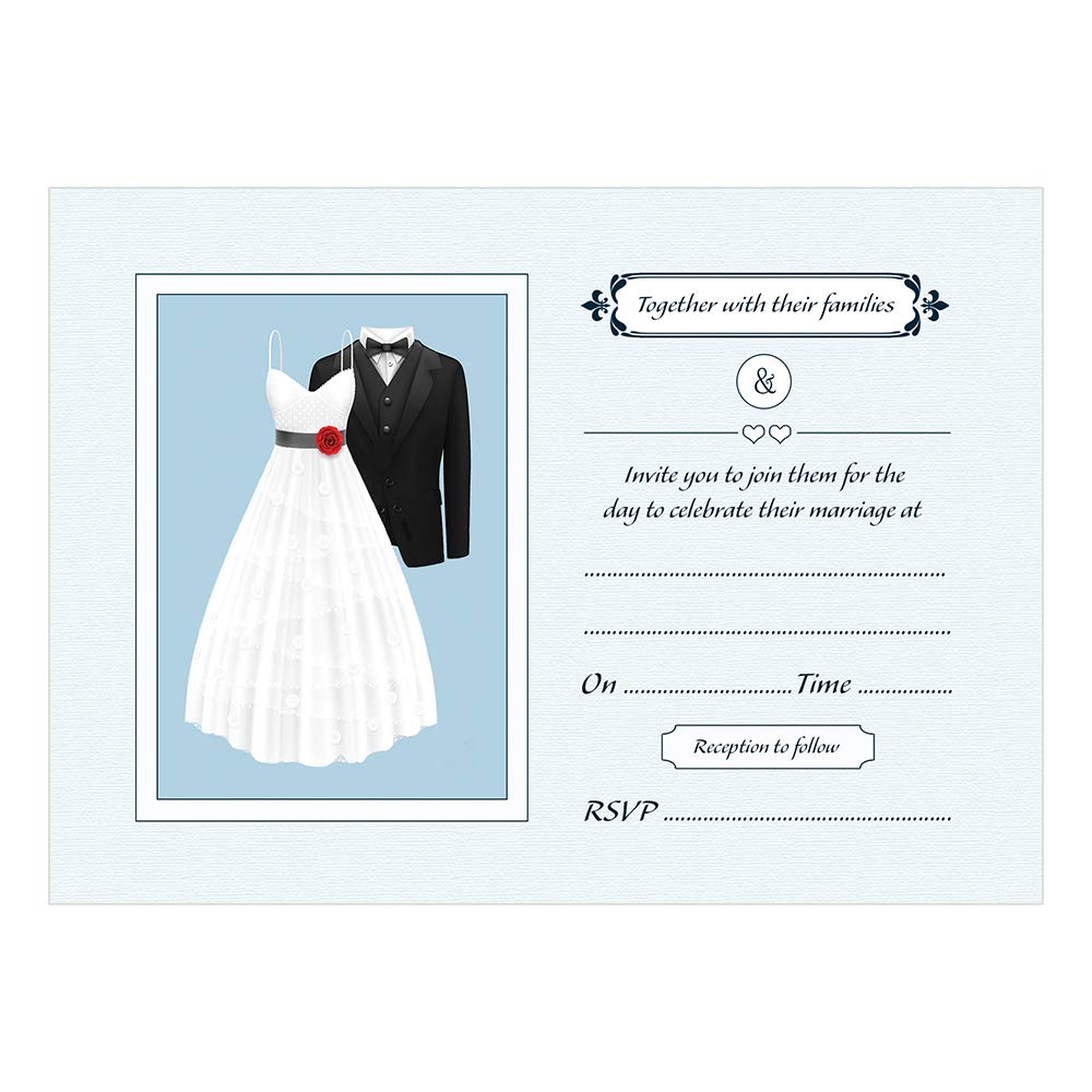 Artstore Wedding Day Invitations - White Envelopes - Pack Of 15