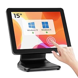 MUNBYN 15-inch POS Touch Screen Monitor, True Flat