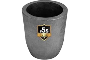 GongYi #5S (15.4lbs-7kg) Clay Graphite Crucible for Metal Melting Casting Refining Gold Silver Copper Brass Aluminum, Black