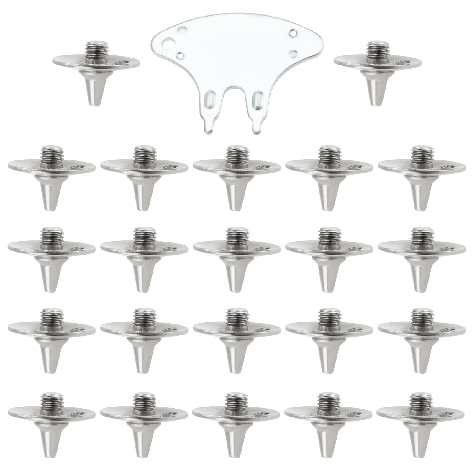Be In Your Mind 22pcs Replacement Metal Cricket Spikes Screw In Studs Cleats Pins With Spanner For Light Weight Cricket Shoes Golf Shoes Thread Diameter 5.7mm