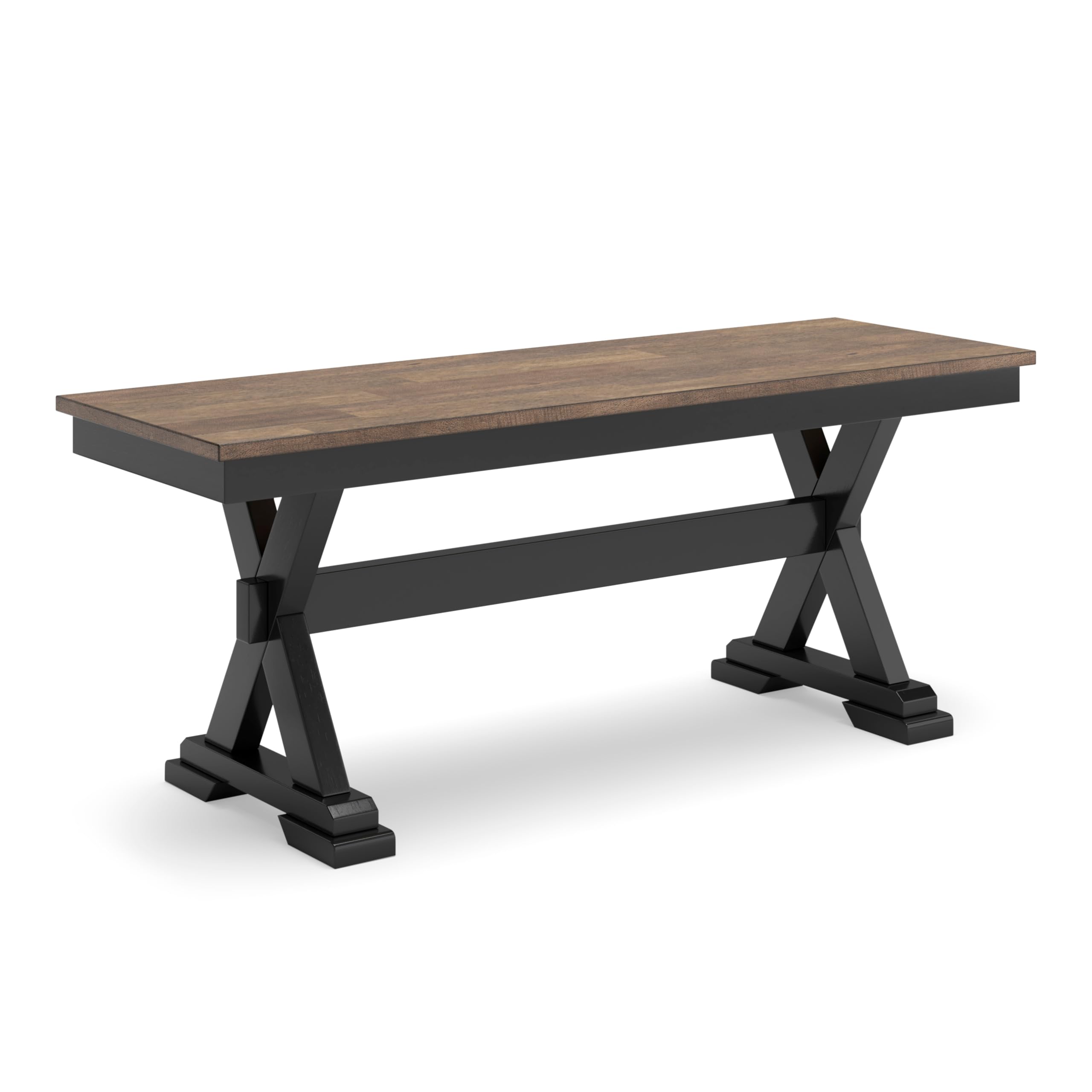 Photo 1 of ***DAMAGED***Signature Design by Ashley Wildenauer Farmhouse 50" Dining Bench, Dark Brown & Black