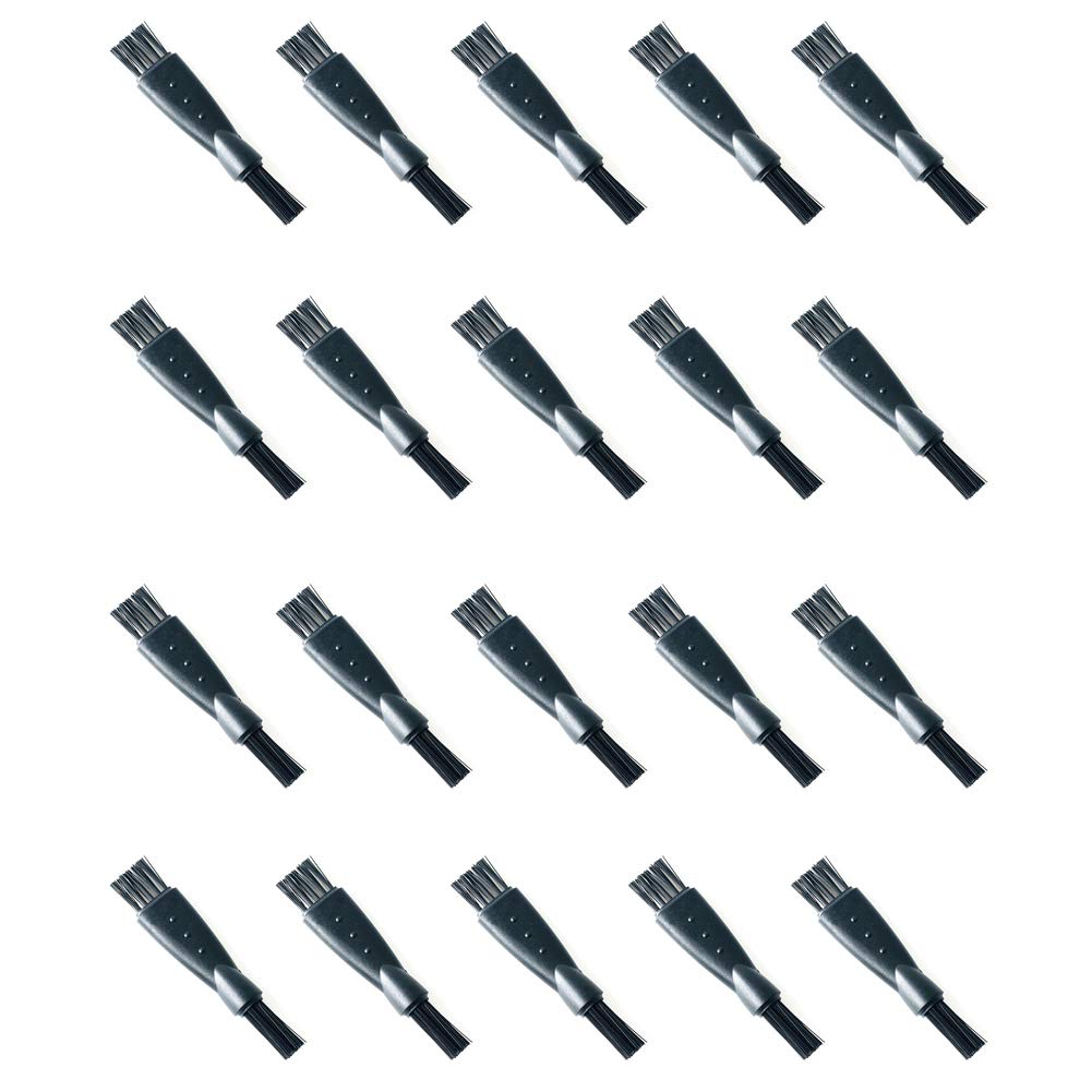 20 Pieces General Shaver Cleaning Brushes Replacement Double Ended Electric Shaver Razor Cleaning Brushes Black