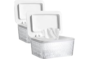 AWGOU 2 Pack Wet Baby Wipes Dispenser - Large Capacity Wipe Holder Seal-Designed Dust-Proof Wet Wipes Container Keep Diaper Wipes Fresh