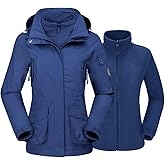 CAMEL CROWN Womens Waterproof Ski Jacket 3-in-1 Windbreaker Winter Coat Fleece Inner for Rain Snow Outdoor Hiking